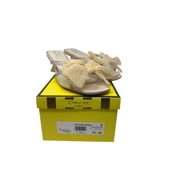 Circus By Sam Edelman Natalina Kitten Heel Sandals Womens Size 9.5 Vanilla Cream - Picture 7 of 7